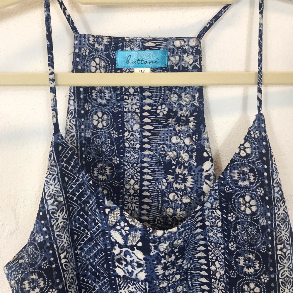 Buttons Racerback Spaghetti Strap Shirt - Picture 2 of 10